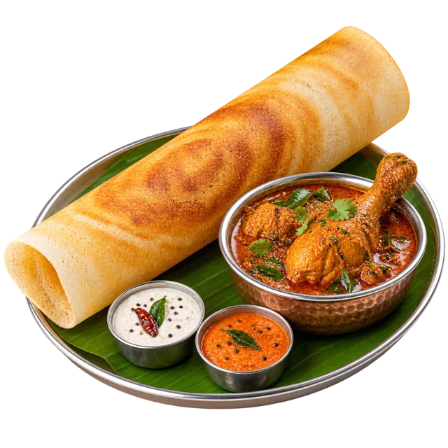 Dosa With Chicken Curry