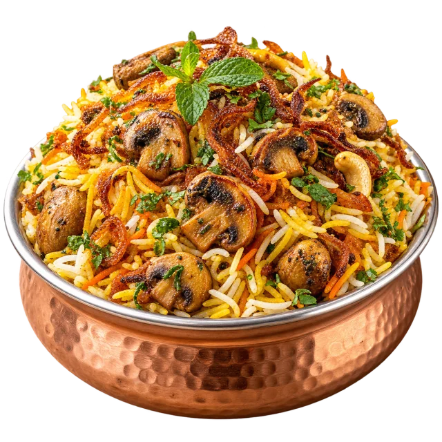 Mushroom Dum Biryani